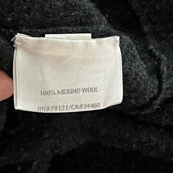 Eileen Fisher 100% Merino Wool Asymmetric Zip Jacket - Charcoal - Picture 10 of 10